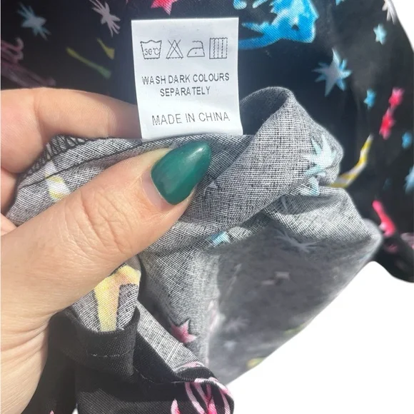 EUC Rockabilly Pin Up Pukavt Rainbow Unicorn Novelty Print Dress Size Small - Picture 7 of 8